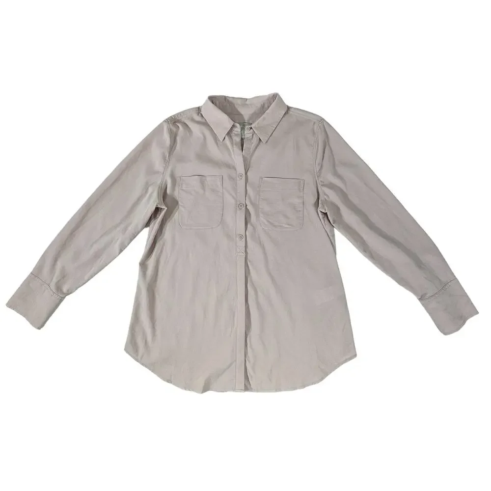 Chicos Silky Soft‎ Donny Half-Placket Shirt Size 1 or 8/10 Pink Button Front